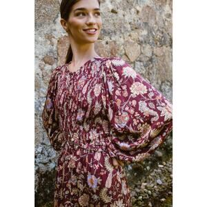Sonmer Magnolia Burgundy Dress